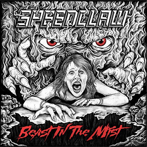 Black and white album cover featuring a clawed beast and screaming woman.