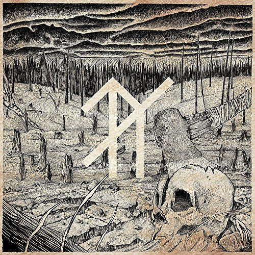 Album cover art: desolate landscape with skull and abstract symbol in sepia tones.