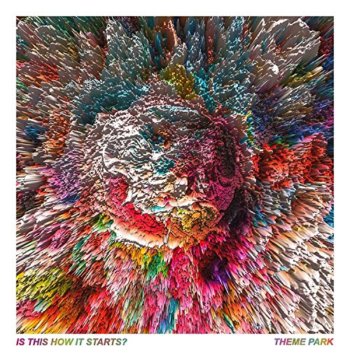 Abstract, colorful digital art resembling a distorted face; CD cover.