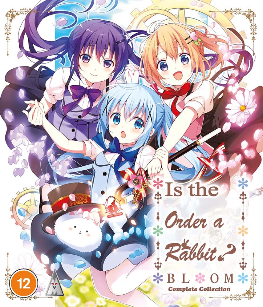 Blu-ray cover for “Is The Order a Rabbit S3 Bloom” featuring anime characters.