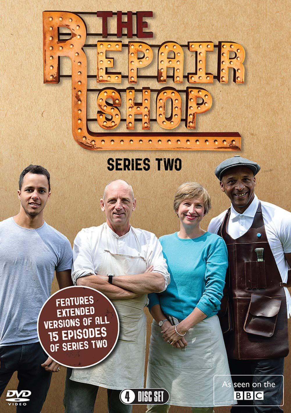 DVD cover for "The Repair Shop: Series Two" featuring four people standing together.