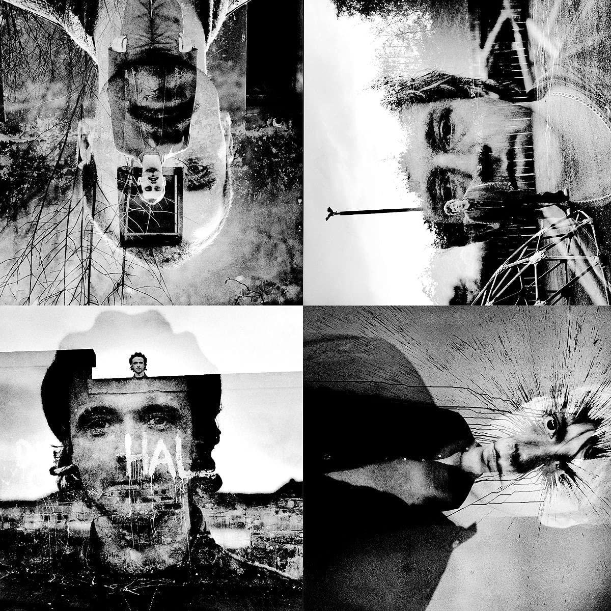 White vinyl record with black label, sleeve has four black and white images.