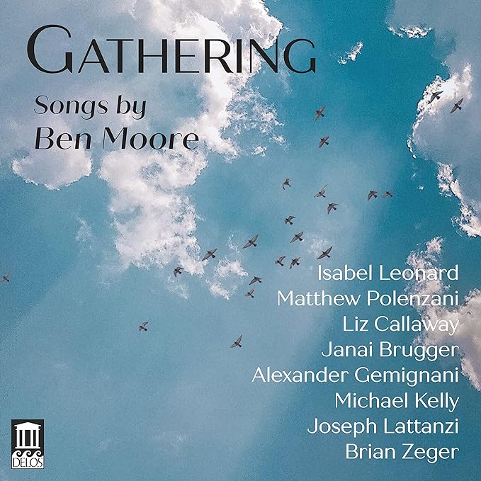CD cover for "Gathering" by Ben Moore, featuring birds and sky.