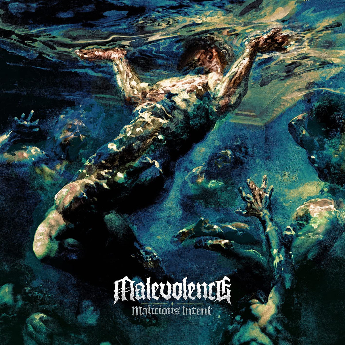 CD case and disc for “Malevolence - Malicious Intent” with underwater imagery.