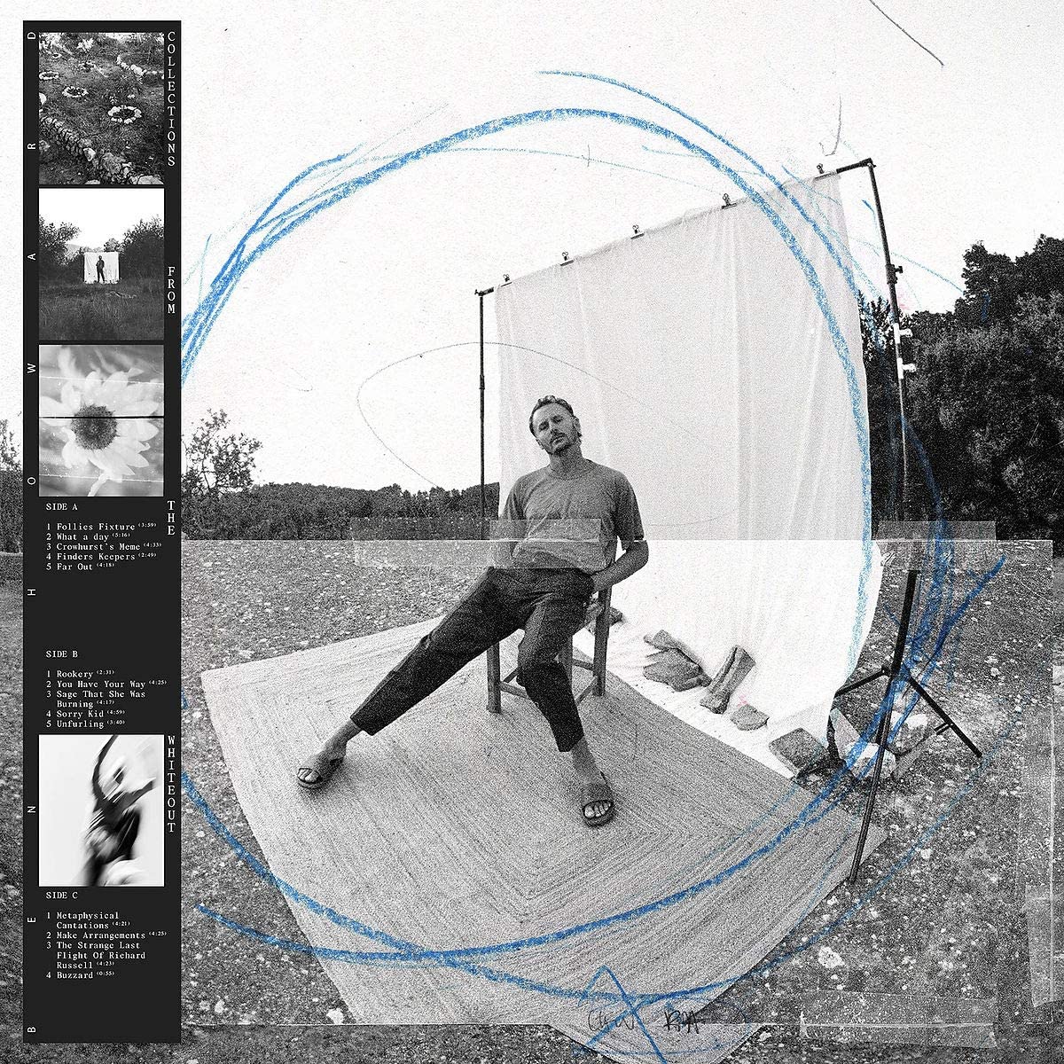 CD case with black and white photo of a person in a field.