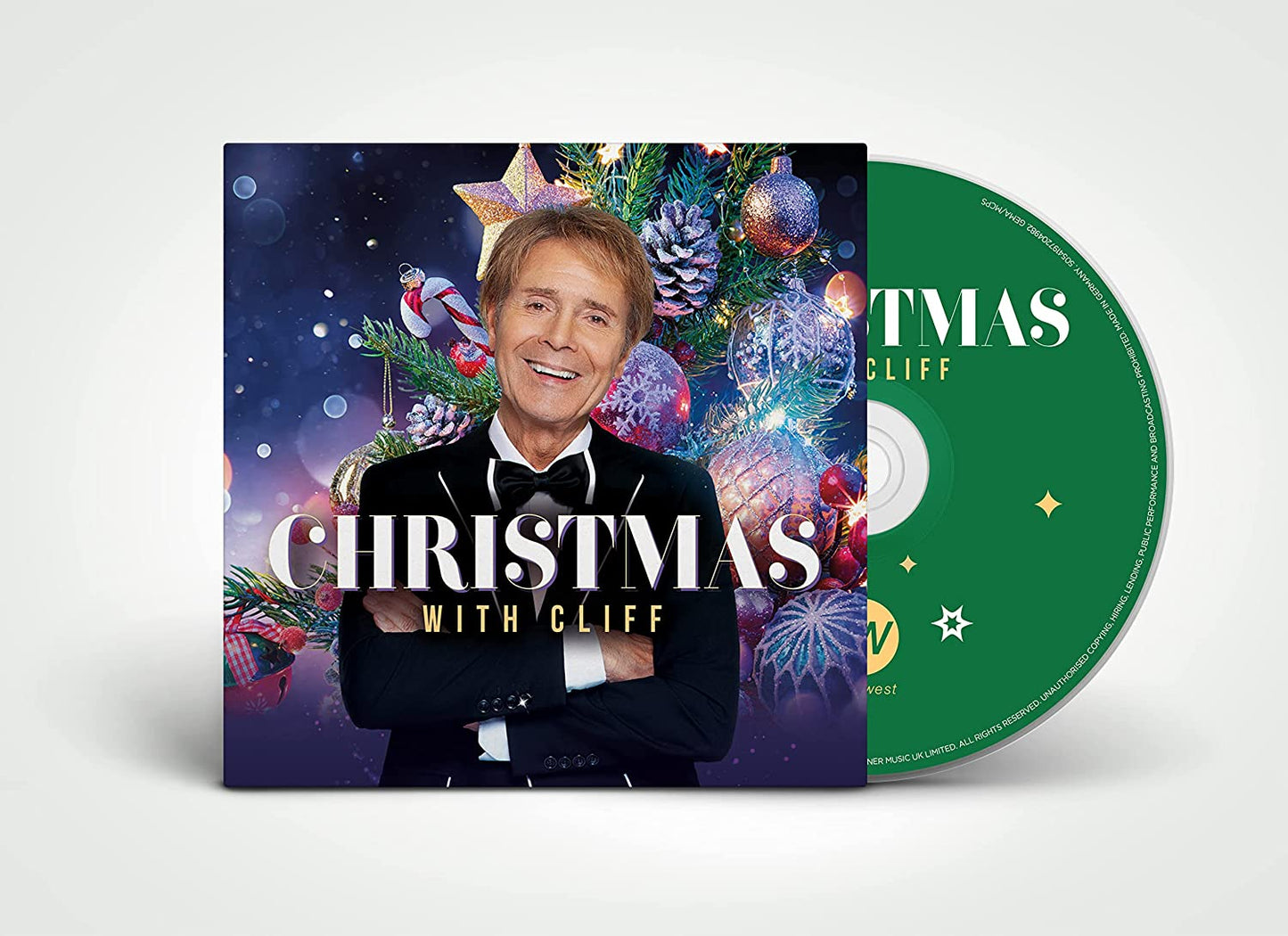 Cliff Richard album cover with festive decorations and sparkling lights.