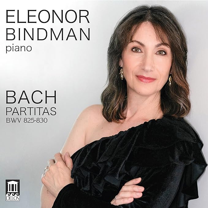 CD cover featuring pianist Eleonor Bindman and text “Bach Partitas”.