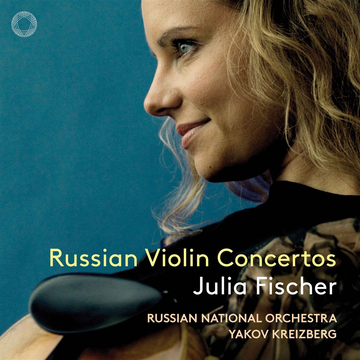 CD cover featuring violinist Julia Fischer in profile with teal background.
