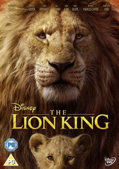 "The Lion King DVD cover featuring a lion and cub on a rock at sunset."