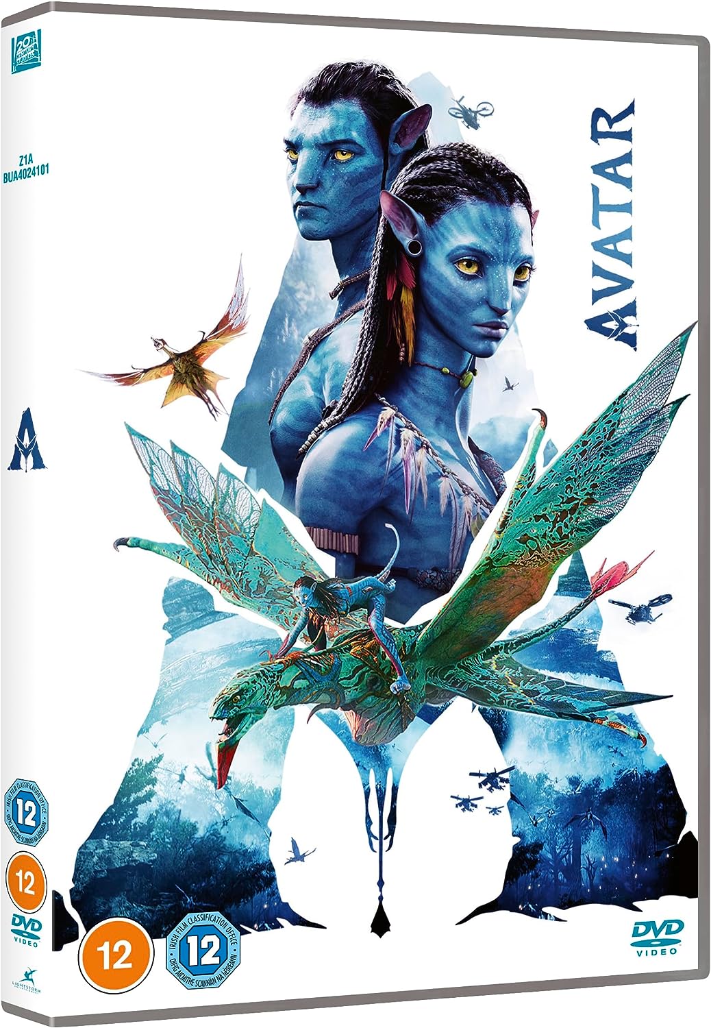 “Avatar” DVD cover featuring blue-skinned Na’vi and a winged creature.