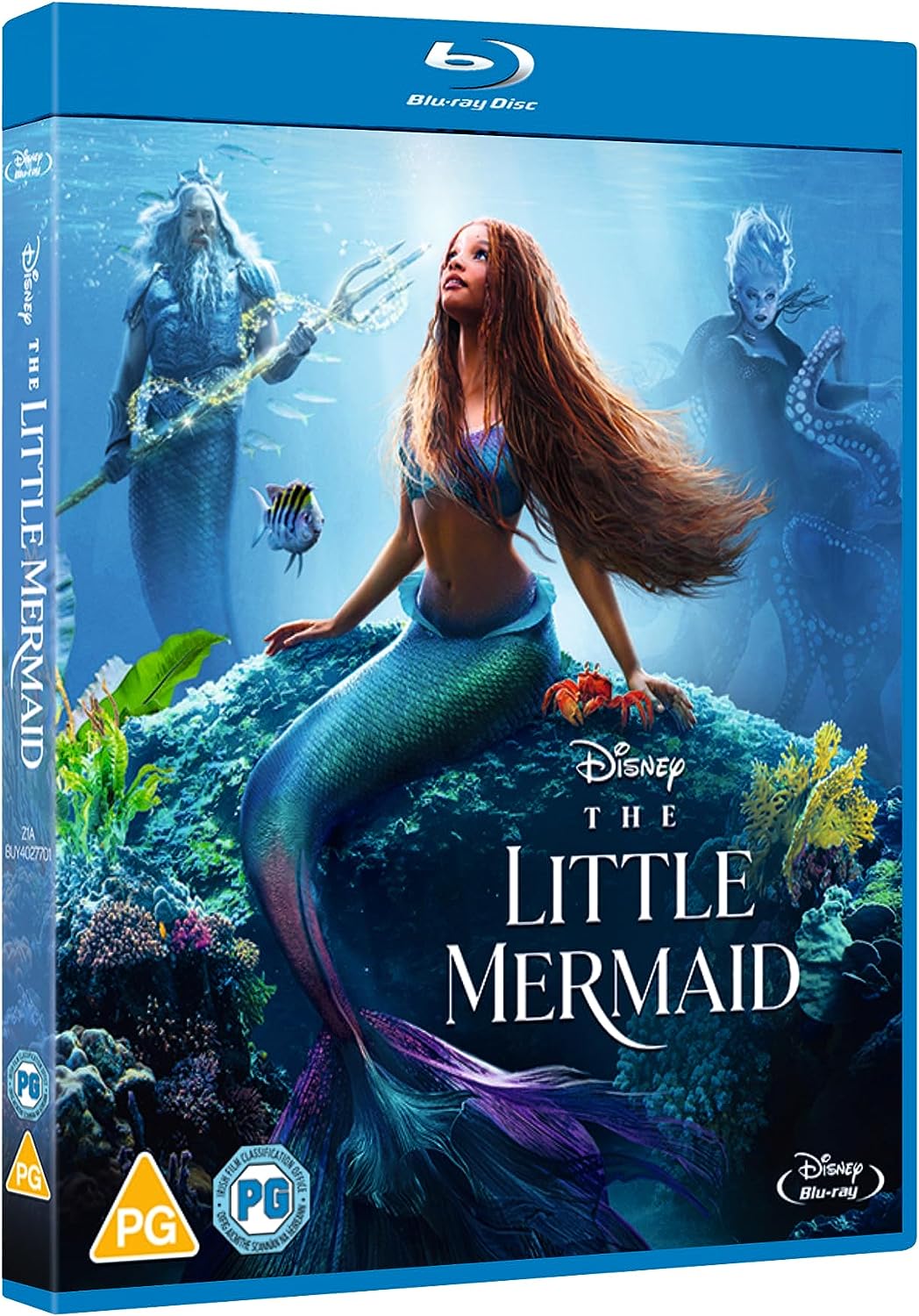 Blu-ray cover for Disney’s live-action “The Little Mermaid” featuring Ariel.