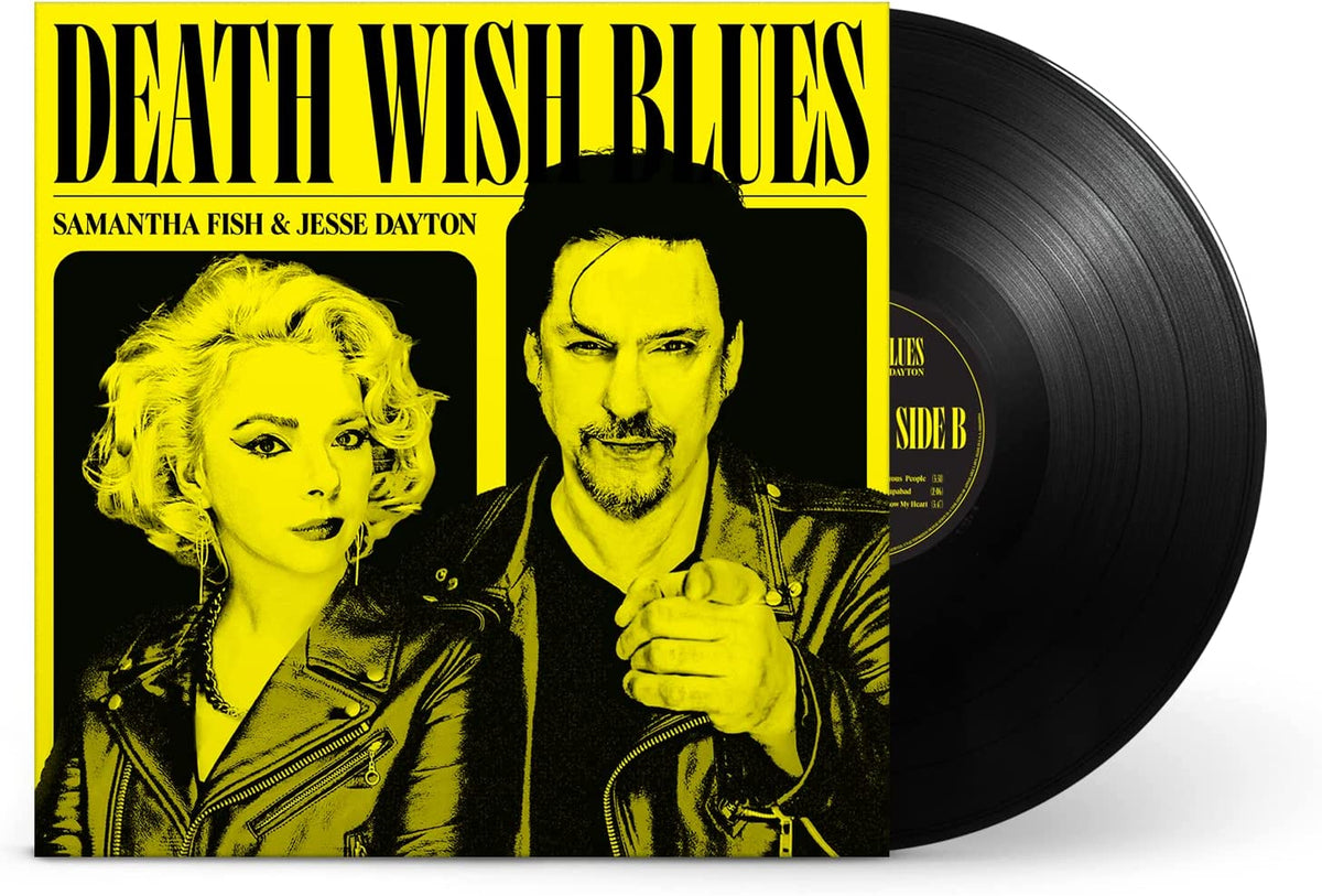 Death Wish Blues" vinyl record cover featuring Samantha Fish and Jesse Dayton.