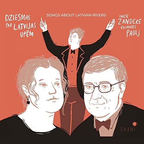 CD cover with illustrated portraits of three people on a red background.