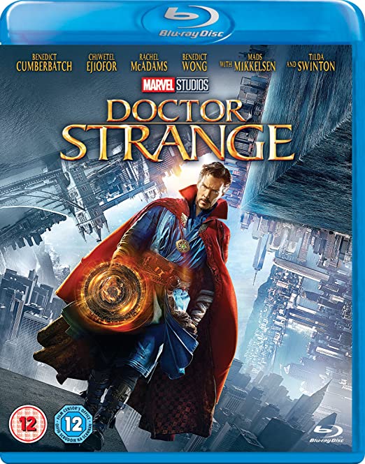 Doctor Strange Blu-ray cover featuring the hero with a glowing orange effect.