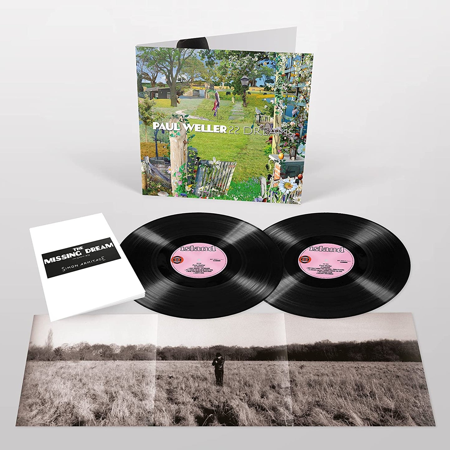 Paul Weller's "22 Dreams" vinyl record set with album cover, prints, and inserts.