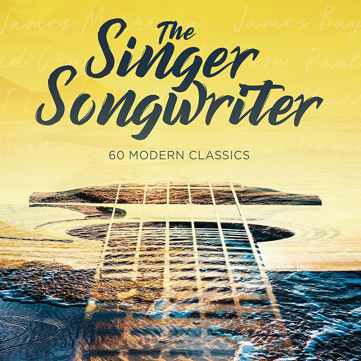 "Three CDs with a yellow case featuring a guitar on the cover."