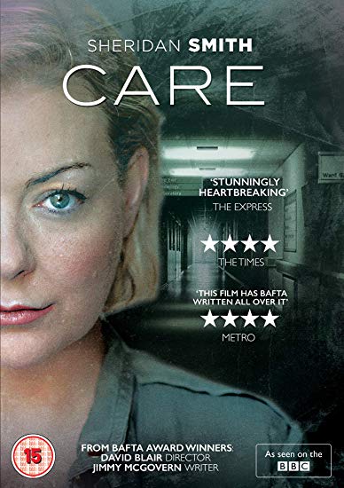 DVD cover for "Care" starring Sheridan Smith, featuring her face and a hospital corridor.