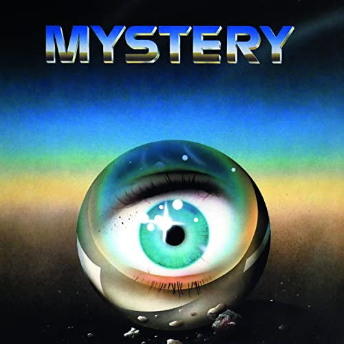 Album cover for "Mystery" featuring a large, realistic eye in a sphere.