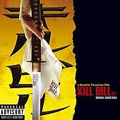 Yellow album cover for "Kill Bill Vol. 1" with red blood splatter.