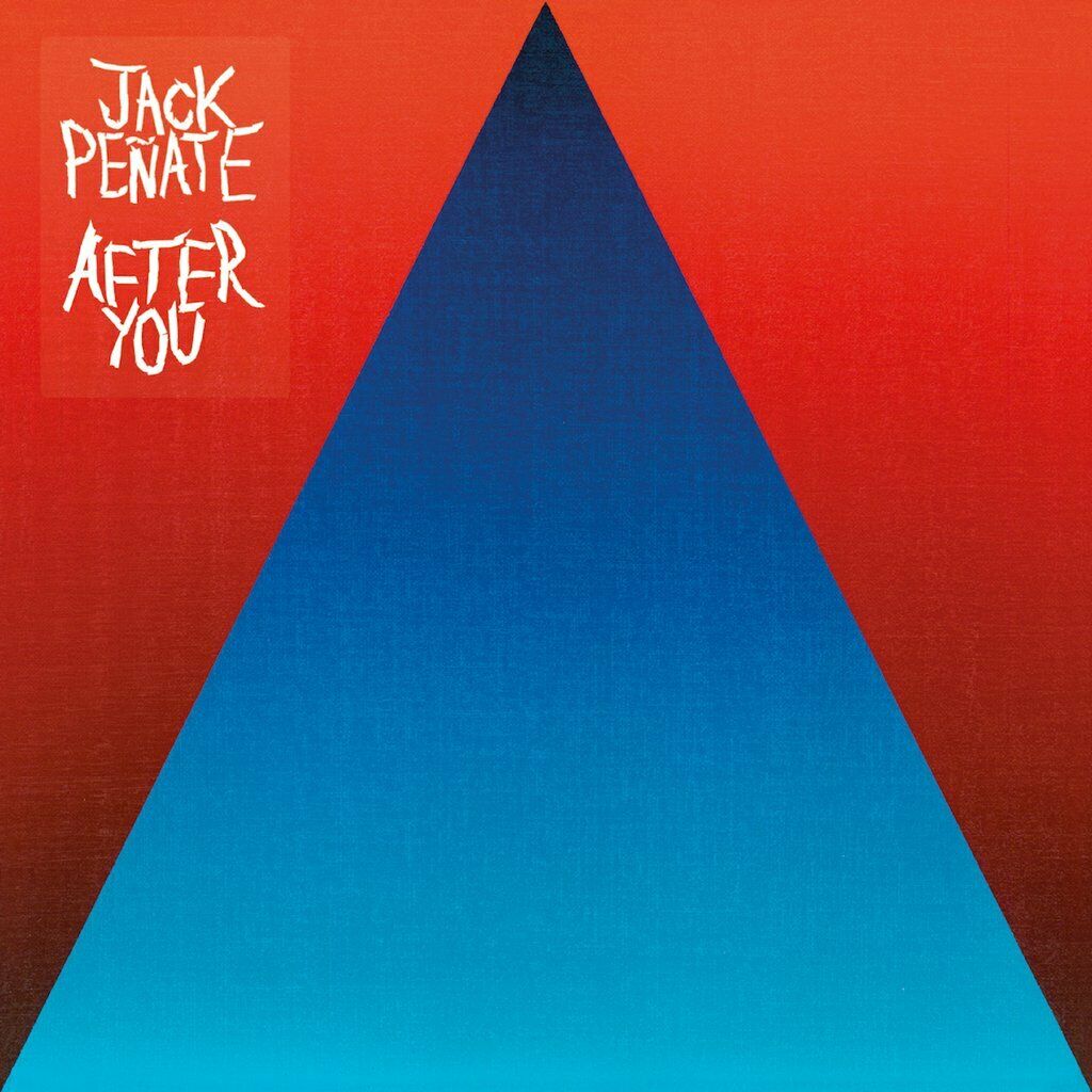 Album cover with a blue triangle on a red background, titled "After You" by Jack Penate.