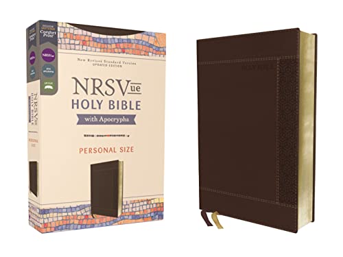 Brown leather-bound Bible with patterned box, open to gilded pages.