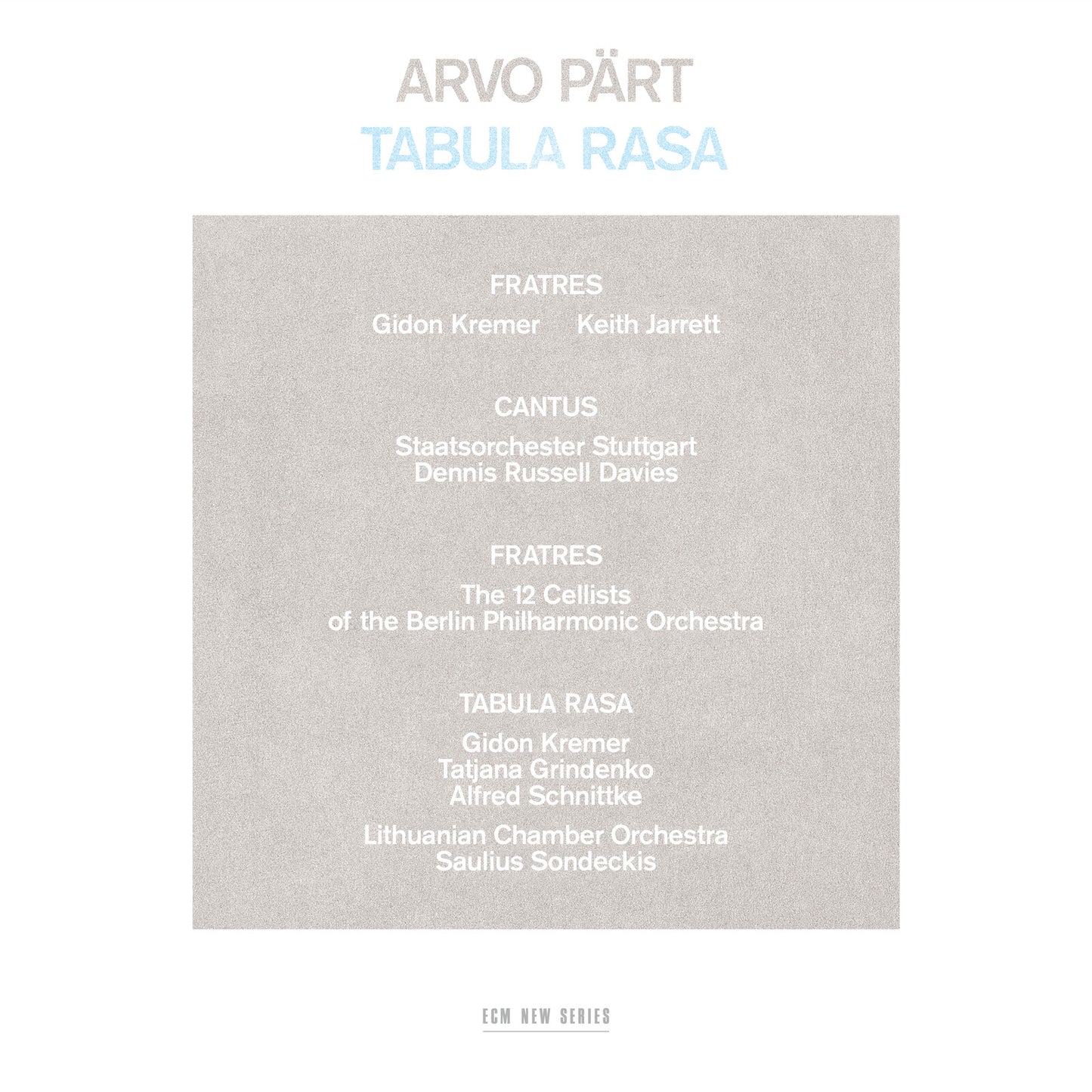 Kremer/jarrett/grindenko - Kremer/jarrett/grindenko - Arvo Part - Tabula Rasa [vinyl] [VINYL]