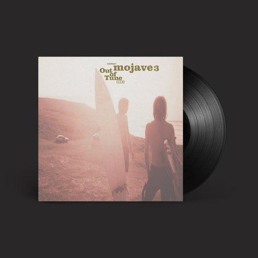 Mojave 3 “Out of Tune” vinyl record with beach scene cover art.