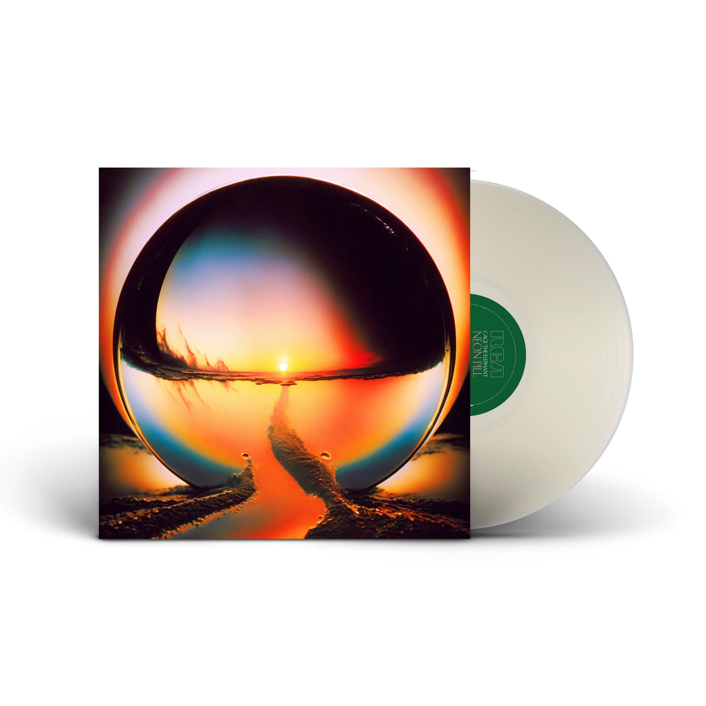 Cage The Elephant “Neon Pill” vinyl record with abstract cover art.
