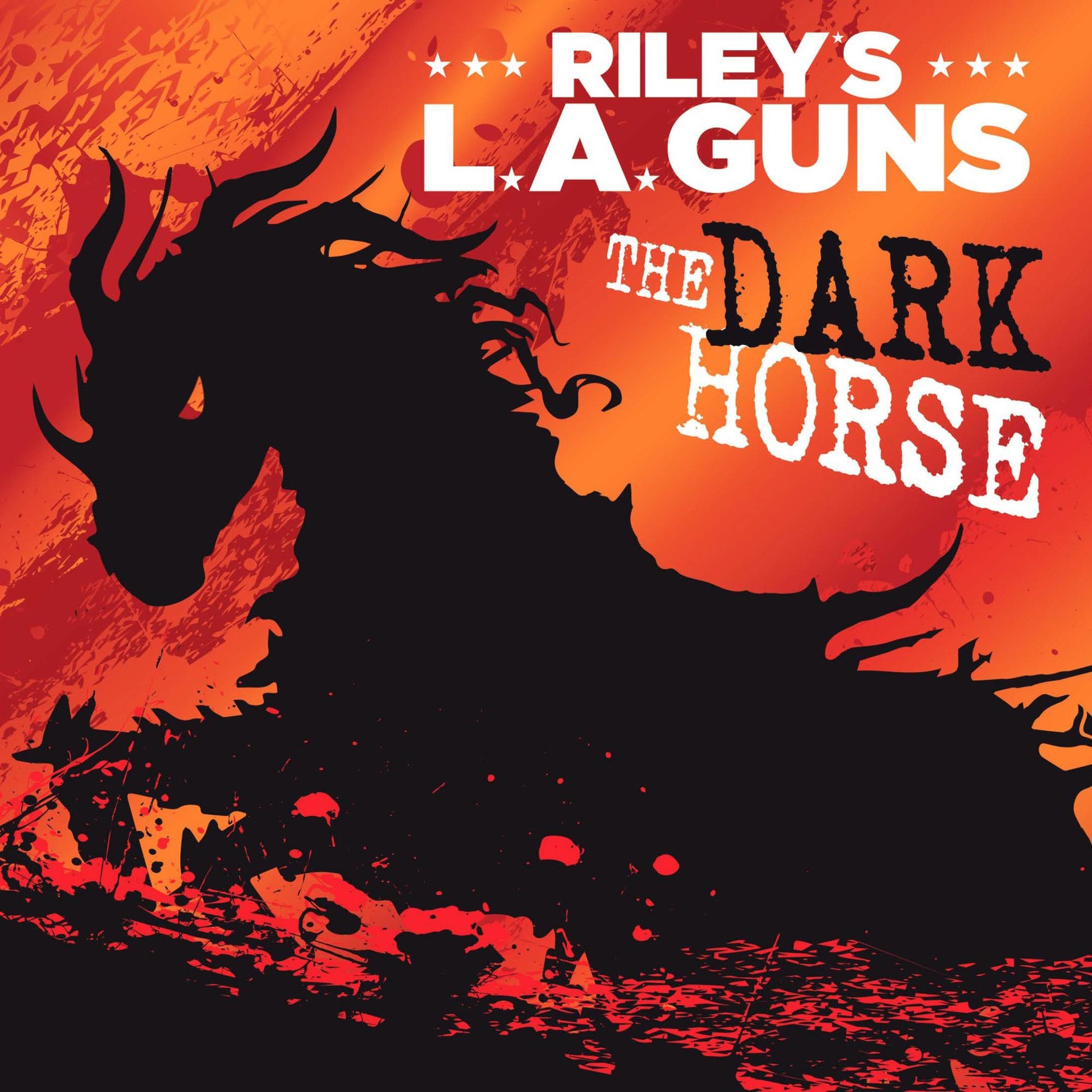 CD cover with a black horse silhouette against a red and orange background.