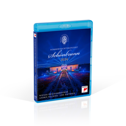Blu-ray case for "Sommernachtskonzert 2024" featuring Schönbrunn Palace.