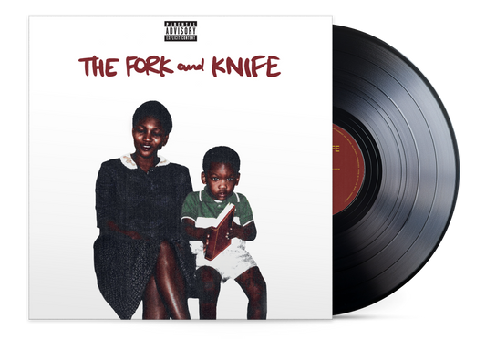 Skepta's "The Fork and Knife" vinyl record with childhood portrait cover.