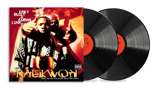 Raekwon’s “Only Built 4 Cuban Linx” vinyl record with album cover art.