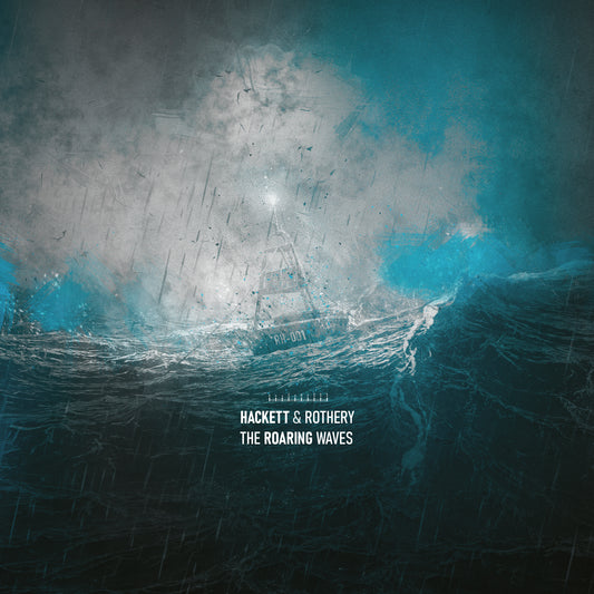 A buoy floats in a stormy sea with text reading Hackett & Rothery The Roaring Waves.
