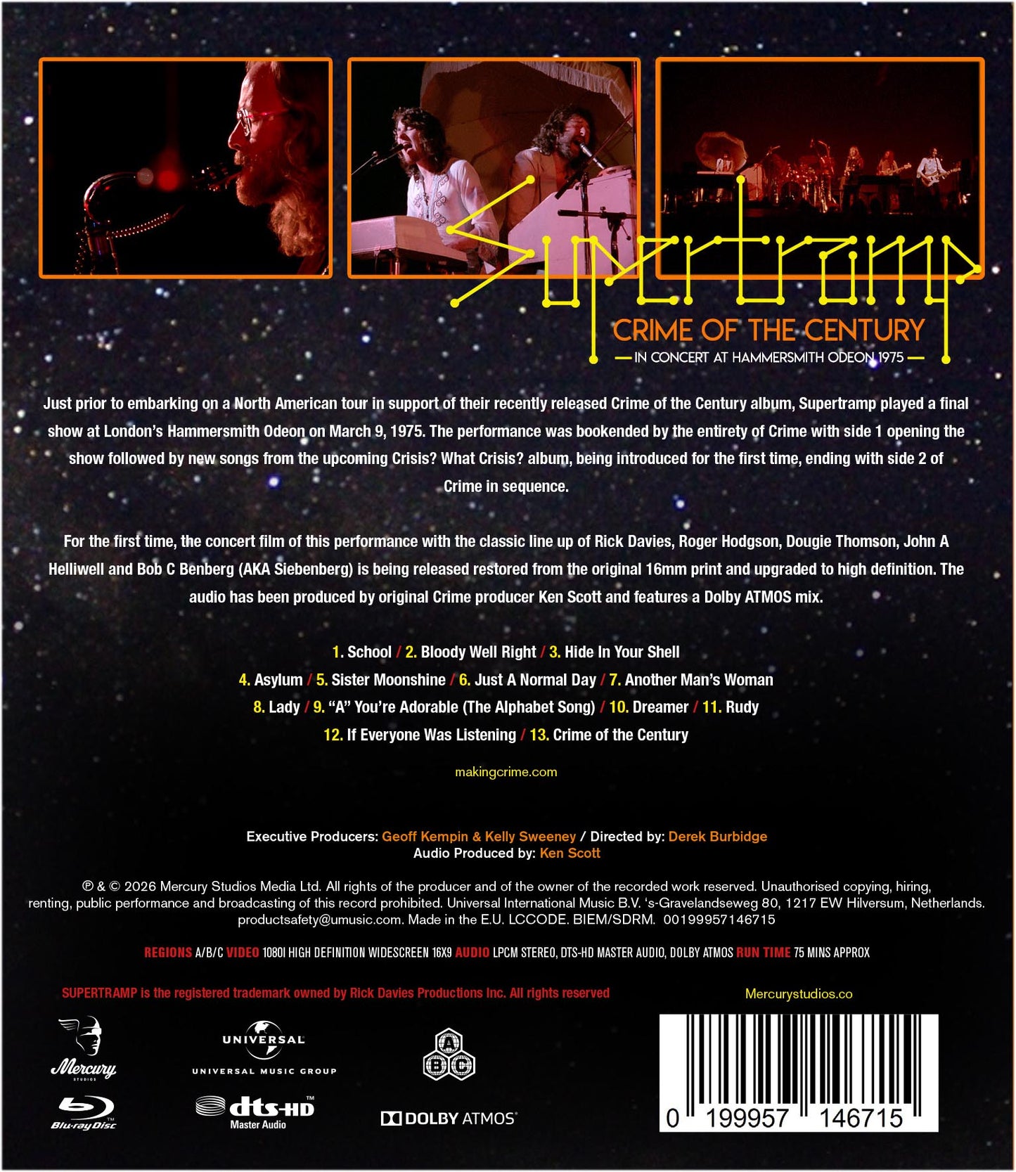 Crime of the Century' in Concert at the Hammersmith Odeon 1975 [Blu-ray]