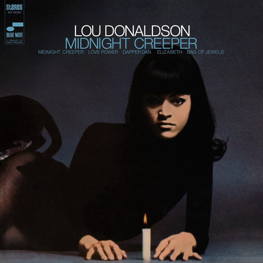 Lou Donaldson's "Midnight Creeper" CD cover with a woman and shadowy hands.