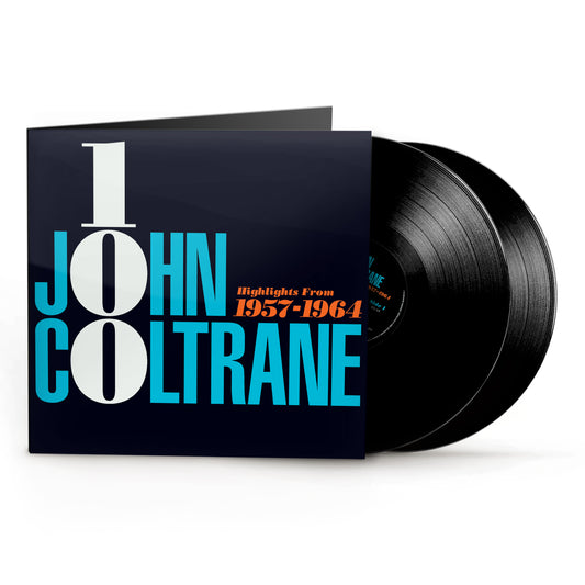 John Coltrane vinyl record with blue and white cover art.