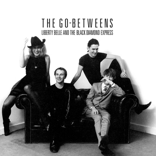 Black and white album cover featuring four members of The Go-Betweens.