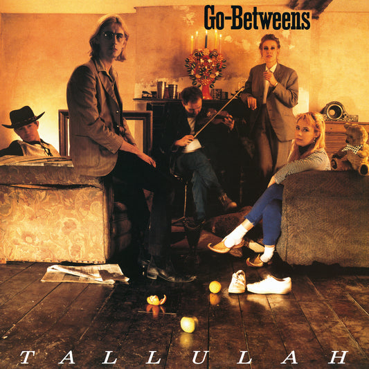 Album cover for The Go-Betweens’ “Tallulah” featuring five people indoors.