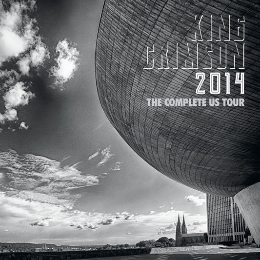 Black and white album cover for King Crimson’s 2014 US tour Blu-ray.