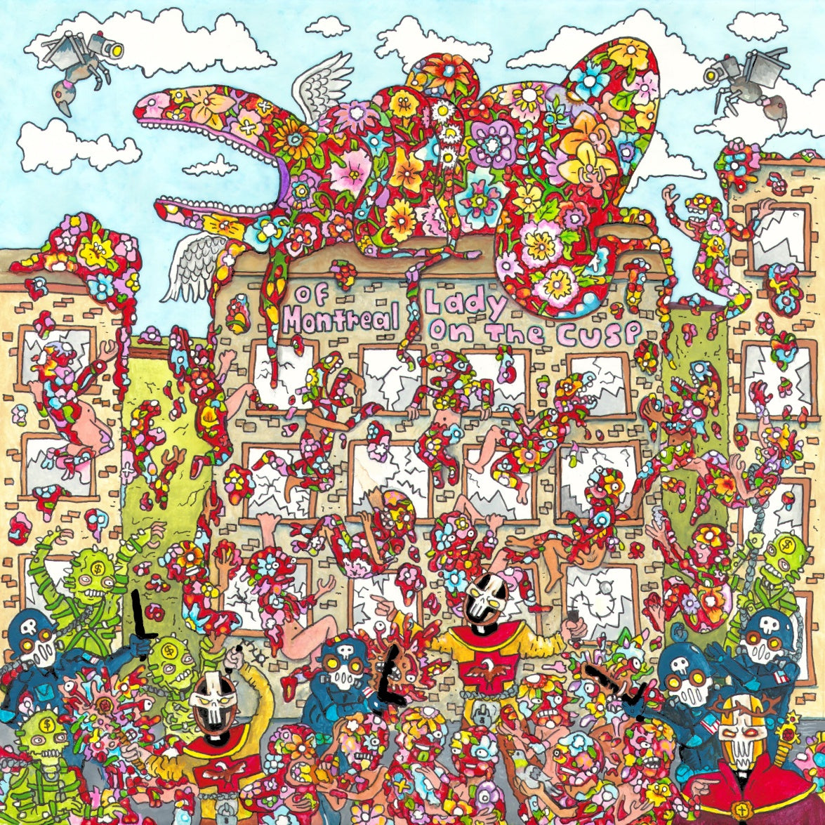 Colorful, detailed album cover with a floral dragon and costumed figures.