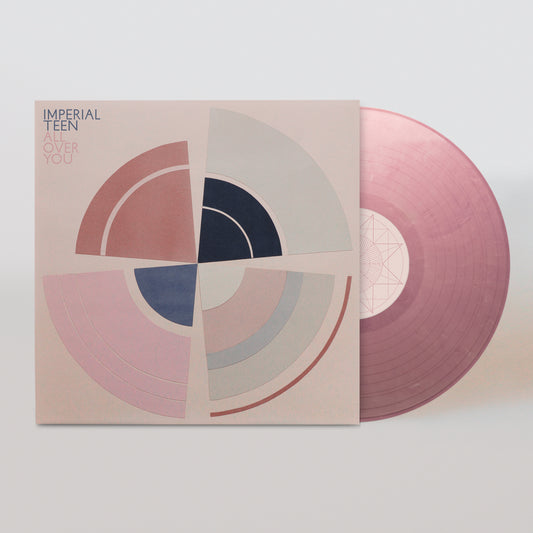 Violet vinyl record with geometric design and band name "Imperial Teen".