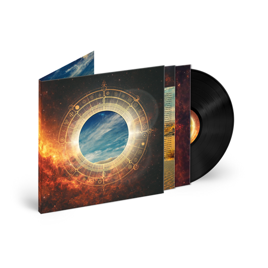 Nickelback vinyl album with celestial imagery and a circular zodiac design.