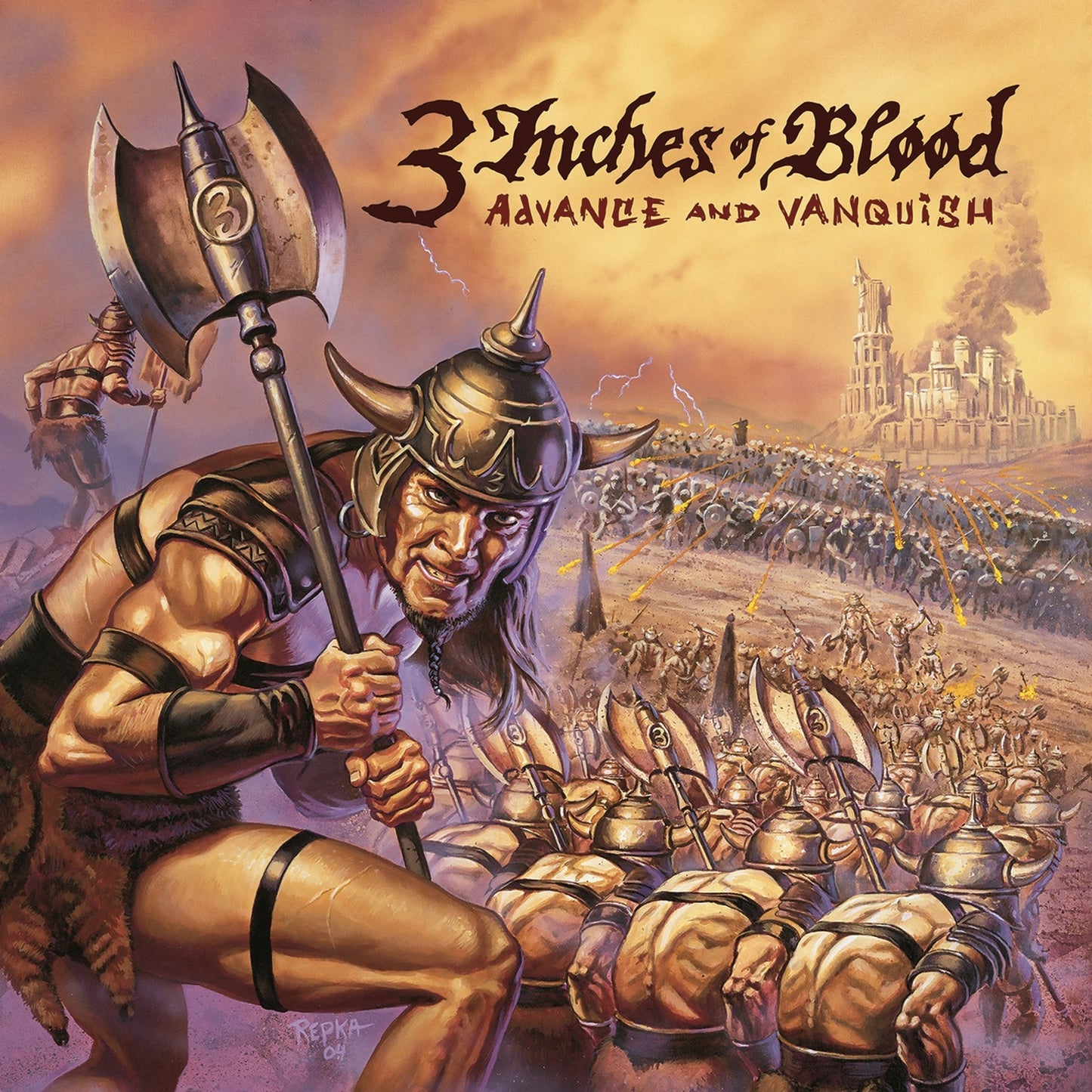 3 Inches Of Blood - Advance And Vanquish (Remastered Edition) (20th Anniversary Edition) (Orange/Black Ashen Dawn Vinyl) [VINYL]