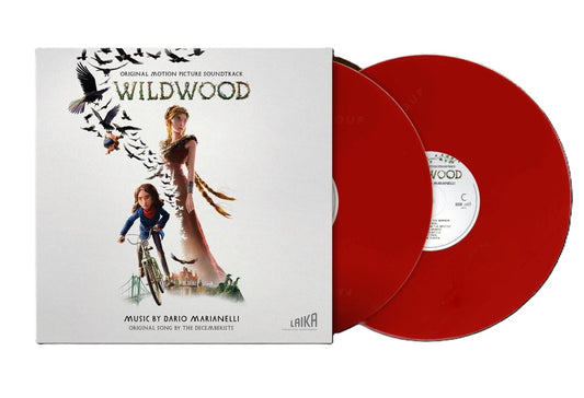 “Wildwood” soundtrack vinyl record with red discs and film artwork.