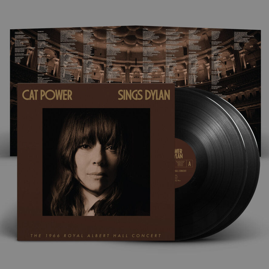 Cat Power vinyl album cover featuring a portrait, with two black records and liner notes.