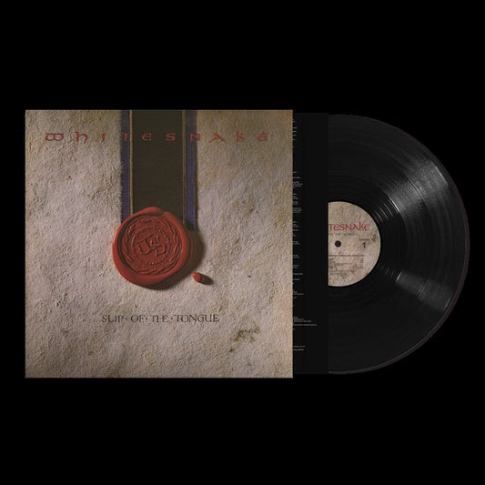 Whitesnake “Slip of the Tongue” vinyl record with beige cover art.