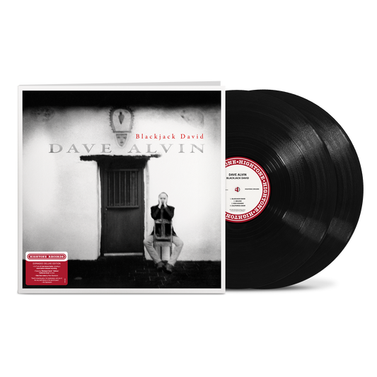 Dave Alvin’s “Blackjack David” vinyl record with a lone figure on the cover.
