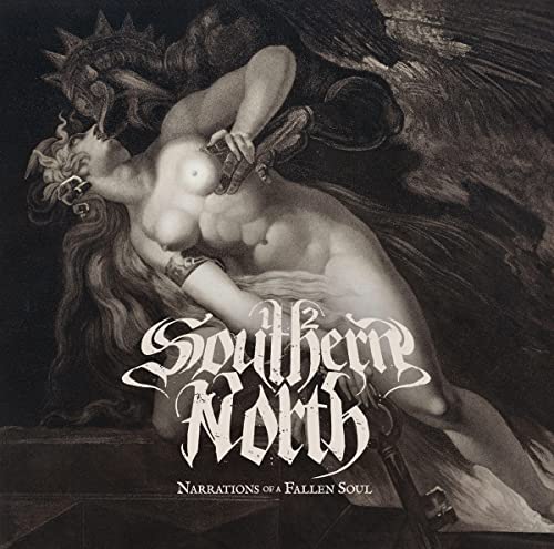 Black and white album cover depicting a nude figure with a dragon.
