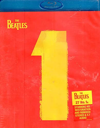 The Beatles "1" Blu-ray case, featuring a large yellow number one on red.