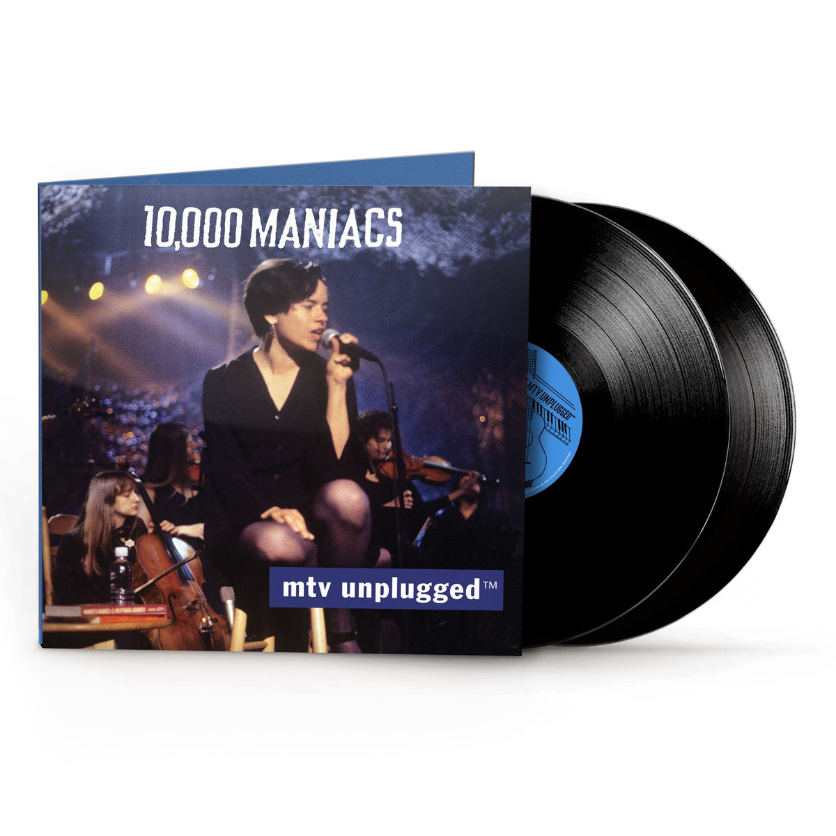 10,000 Maniacs MTV Unplugged vinyl record with album cover featuring Natalie Merchant.